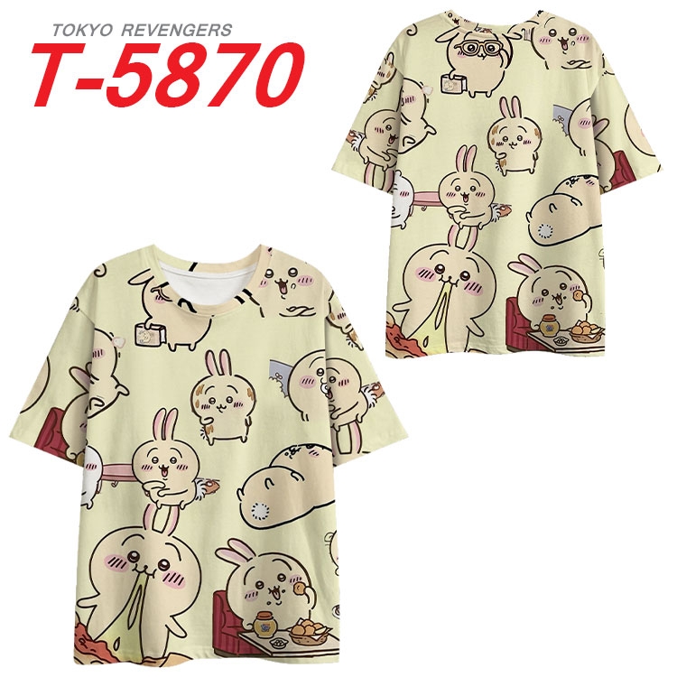Chiikawa Anime Full Color Milk Silk Short Sleeve T-Shirt from S to 6XL T-5870