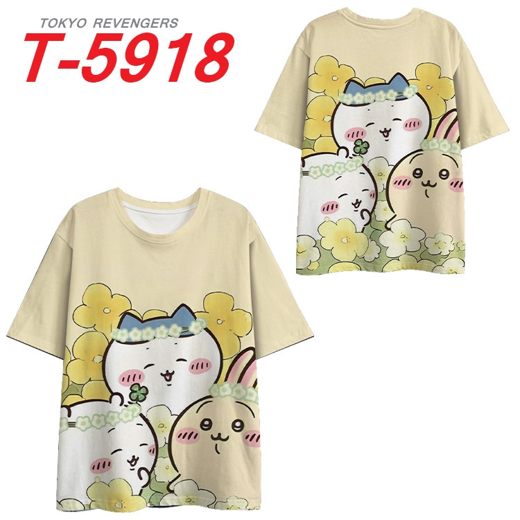 Chiikawa Anime Full Color Milk Silk Short Sleeve T-Shirt from S to 6XL  T-5918