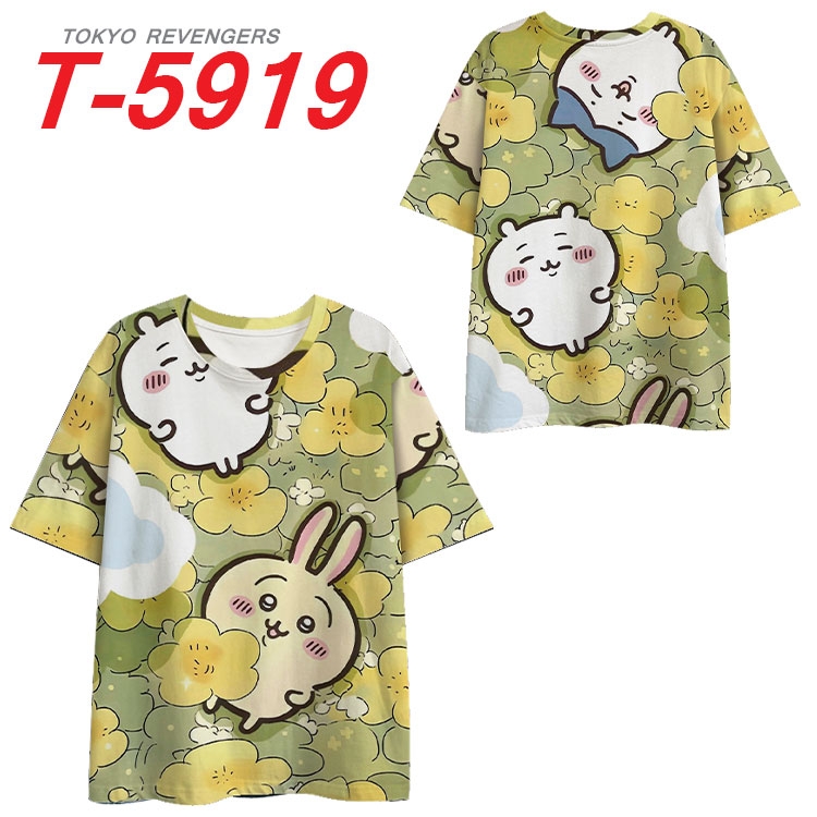 Chiikawa Anime Full Color Milk Silk Short Sleeve T-Shirt from S to 6XL T-5919