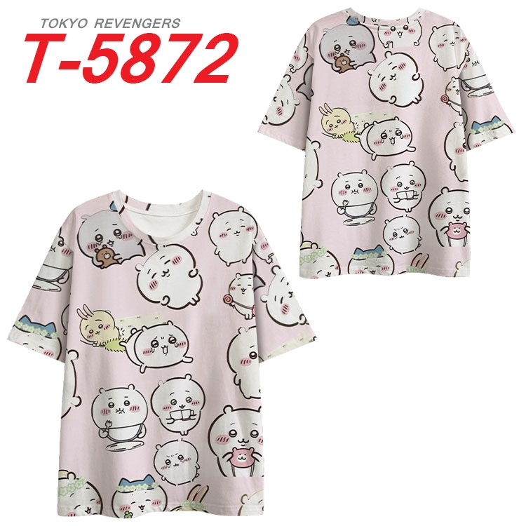 Chiikawa Anime Full Color Milk Silk Short Sleeve T-Shirt from S to  T-5872