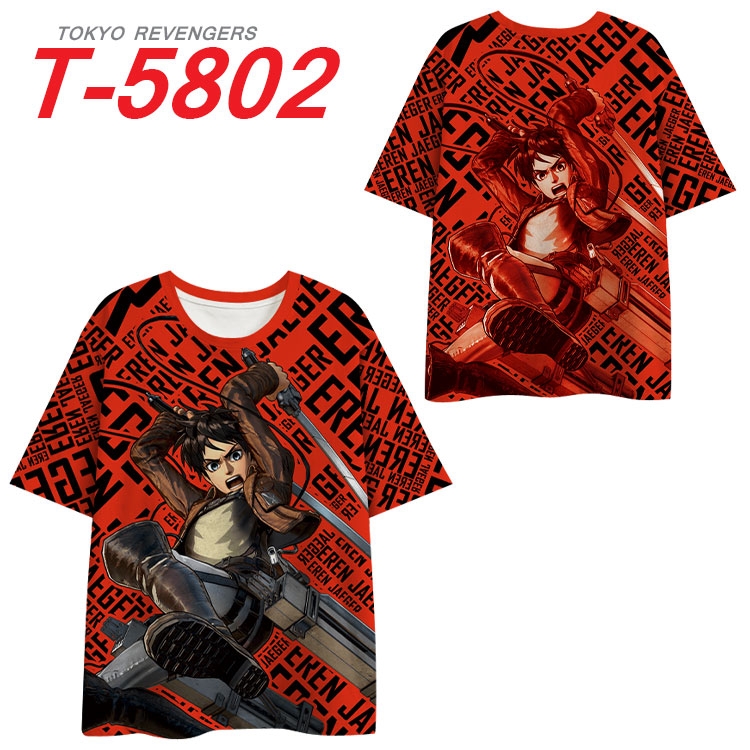 Shingeki no Kyojin Anime Full Color Milk Silk Short Sleeve T-Shirt from S to 6XL T-5802