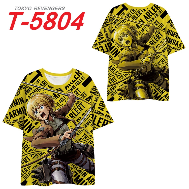 Shingeki no Kyojin Anime Full Color Milk Silk Short Sleeve T-Shirt from S to 6XL T-5804