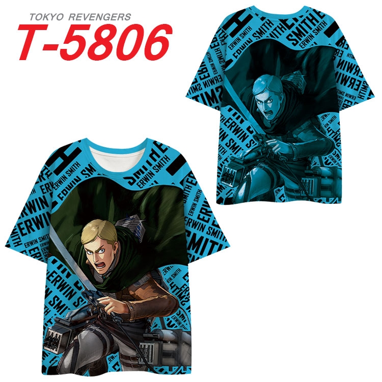 Shingeki no Kyojin Anime Full Color Milk Silk Short Sleeve T-Shirt from S to 6XL T-5806
