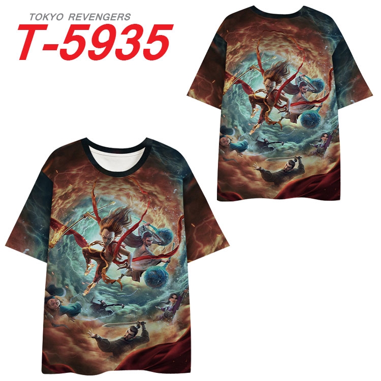 Nezha Anime Full Color Milk Silk Short Sleeve T-Shirt from S to 6XL T-5935