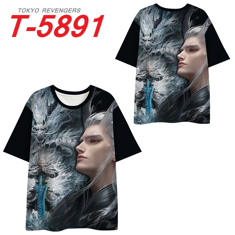 Nezha Anime Full Color Milk Silk Short Sleeve T-Shirt from S to 6XL T-5891