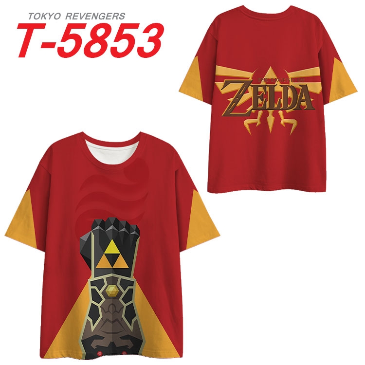 The Legend of Zelda Anime Full Color Milk Silk Short Sleeve T-Shirt from S to 6XL  T-5853