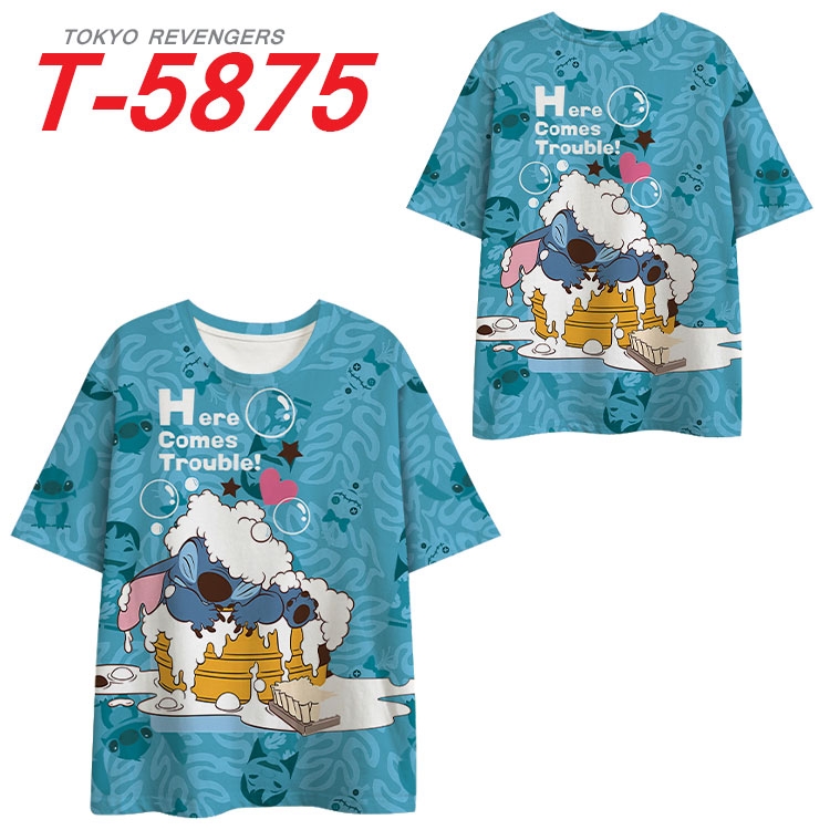Lilo & Stitch Anime Full Color Milk Silk Short Sleeve T-Shirt from S to 6XL