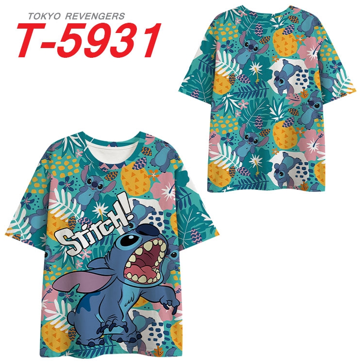 Lilo & Stitch Anime Full Color Milk Silk Short Sleeve T-Shirt from S to 6XL
