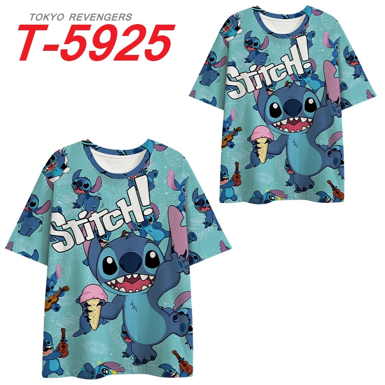 Lilo & Stitch Anime Full Color Milk Silk Short Sleeve T-Shirt from S to 6XL