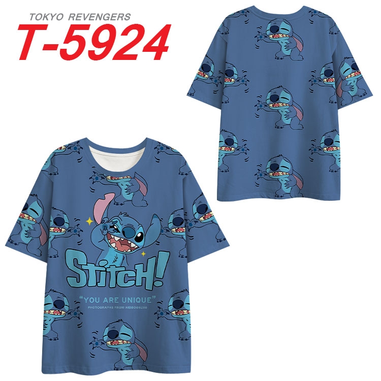 Lilo & Stitch Anime Full Color Milk Silk Short Sleeve T-Shirt from S to 6XL