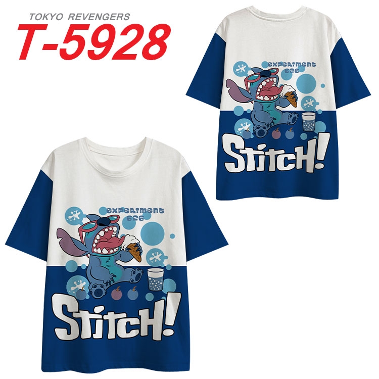 Lilo & Stitch Anime Full Color Milk Silk Short Sleeve T-Shirt from S to 6XL