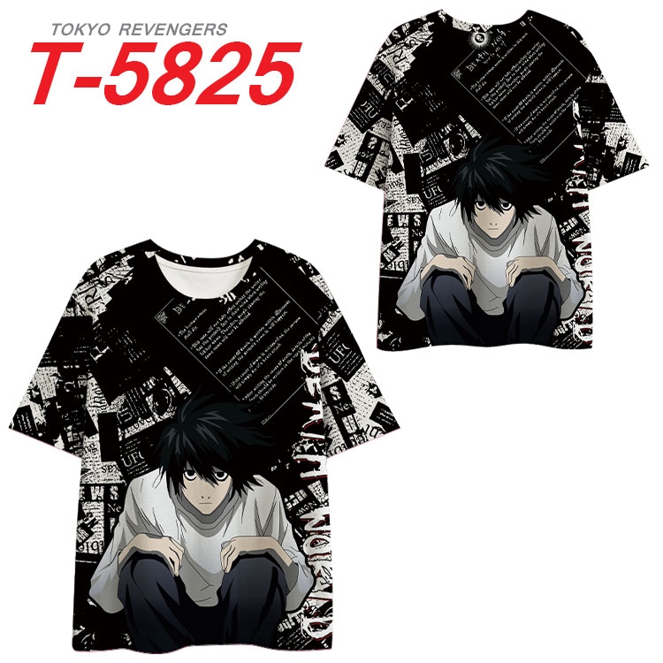 Death note Anime Full Color Milk Silk Short Sleeve T-Shirt from S to 6XL  T-5825