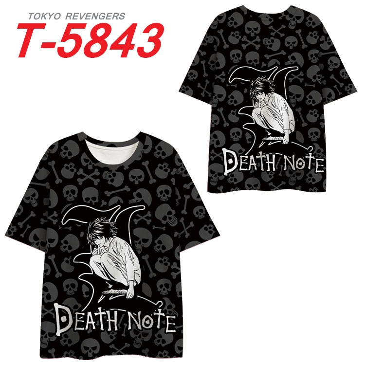 Death note Anime Full Color Milk Silk Short Sleeve T-Shirt from S to 6XL T-5843