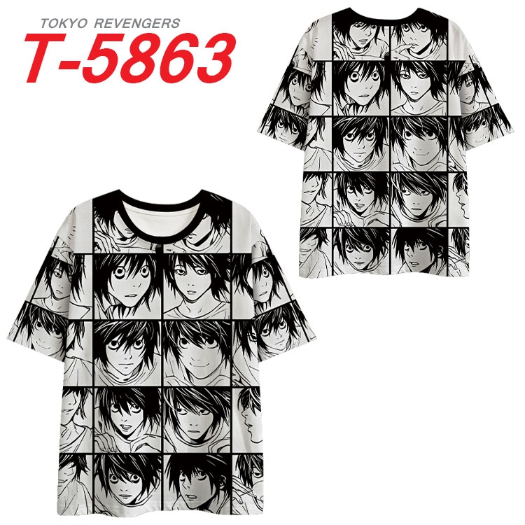 Death note Anime Full Color Milk Silk Short Sleeve T-Shirt from S to 6XL T-5863