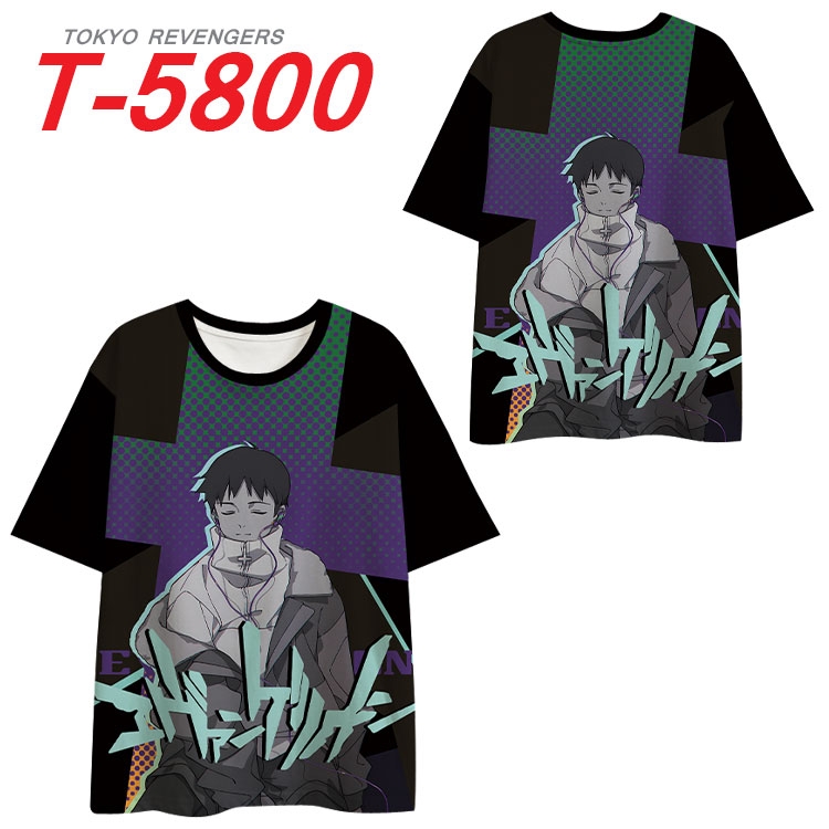 EVA  Anime Full Color Milk Silk Short Sleeve T-Shirt from S to 6XL T-5800