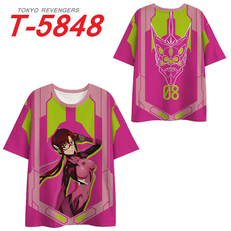 EVA  Anime Full Color Milk Silk Short Sleeve T-Shirt from S to 6XL T-5848