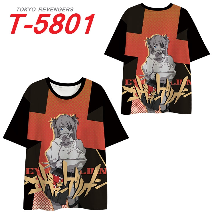 EVA  Anime Full Color Milk Silk Short Sleeve T-Shirt from S to 6XL T-5801