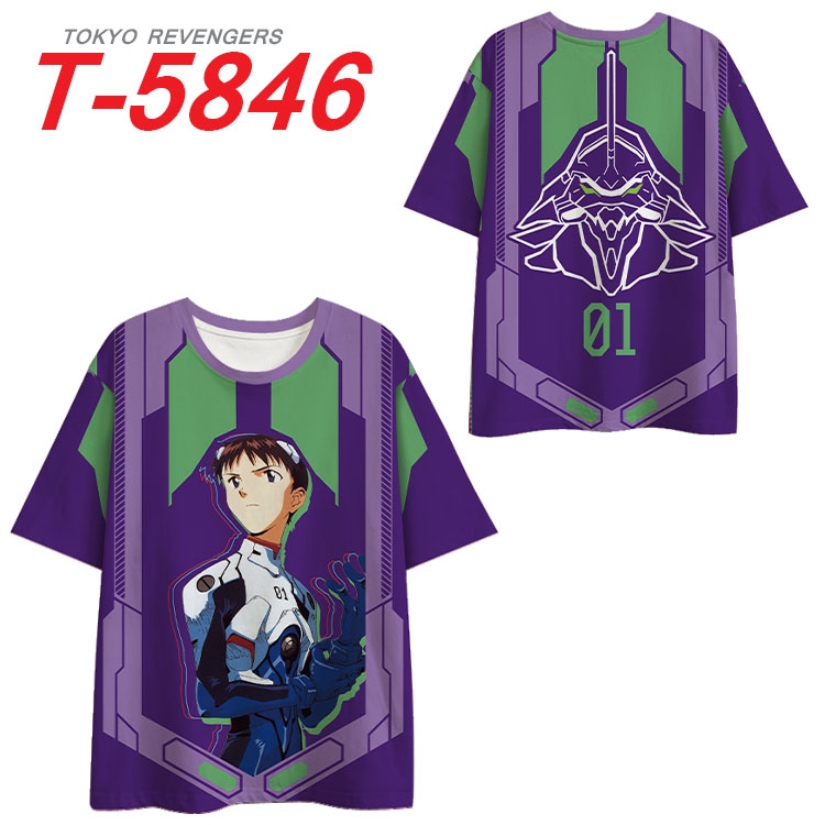 EVA  Anime Full Color Milk Silk Short Sleeve T-Shirt from S to 6XL T-5846