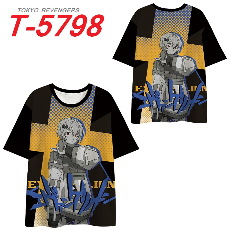 EVA  Anime Full Color Milk Silk Short Sleeve T-Shirt from S to 6XL  T-5798