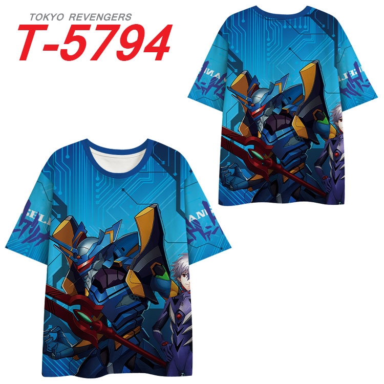 EVA  Anime Full Color Milk Silk Short Sleeve T-Shirt from S to 6XL T-5794