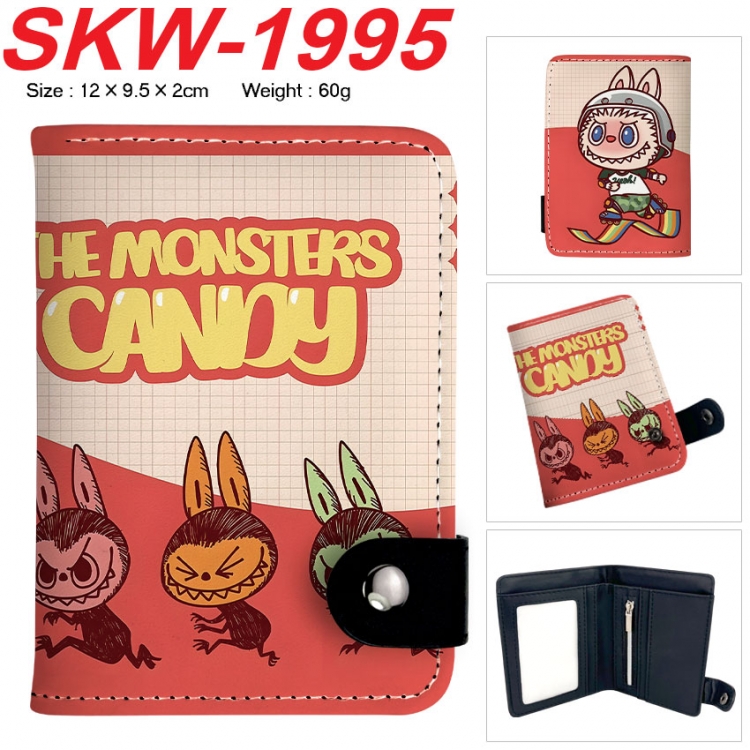 Labubu Anime vertical button folding wallet 12X9.5X2CM 60g SKW-1995