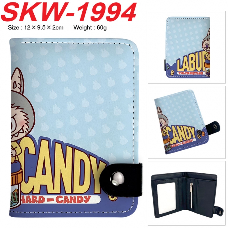 Labubu Anime vertical button folding wallet 12X9.5X2CM 60g SKW-1994