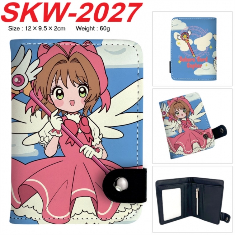 Card Captor Sakura Anime vertical button folding wallet 12X9.5X2CM 60g  SKW-2027