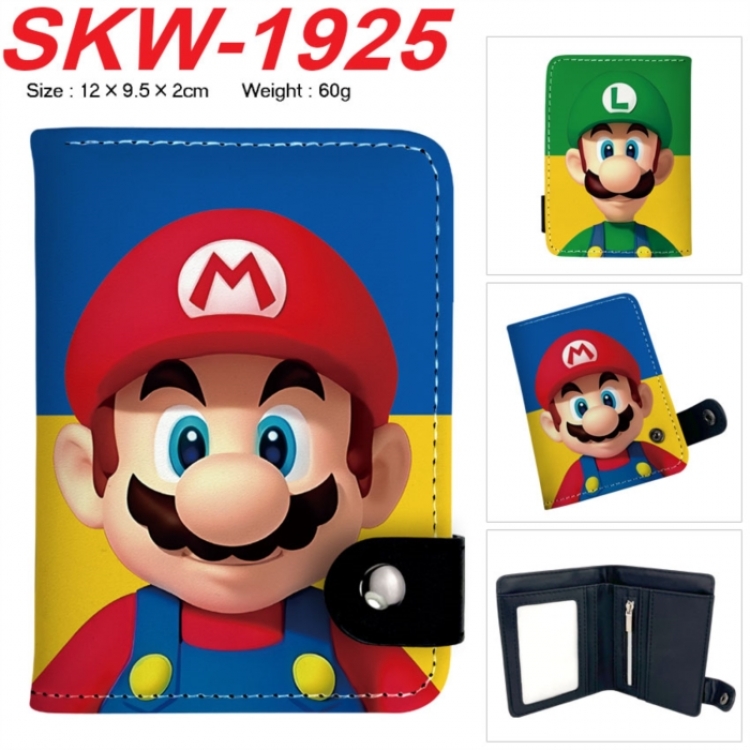 Super Mario Anime vertical button folding wallet 12X9.5X2CM 60g SKW-1925