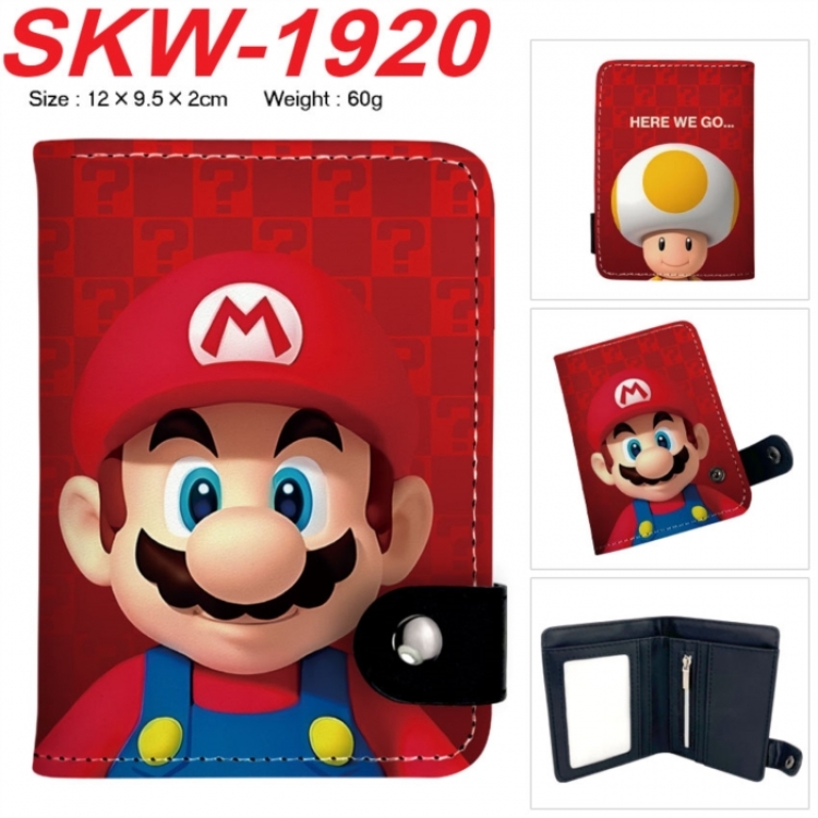Super Mario Anime vertical button folding wallet 12X9.5X2CM 60g SKW-1920