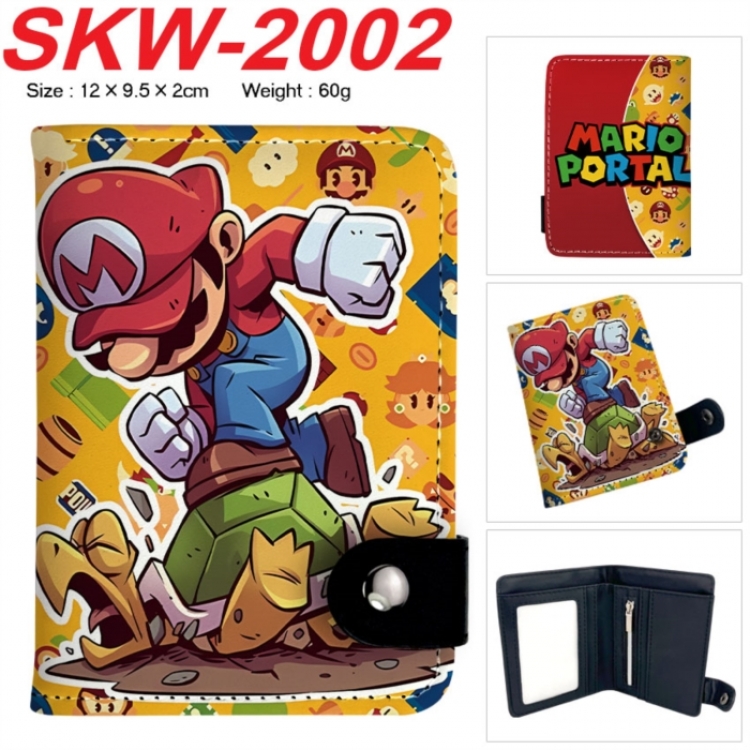 Super Mario Anime vertical button folding wallet 12X9.5X2CM 60g SKW-2002