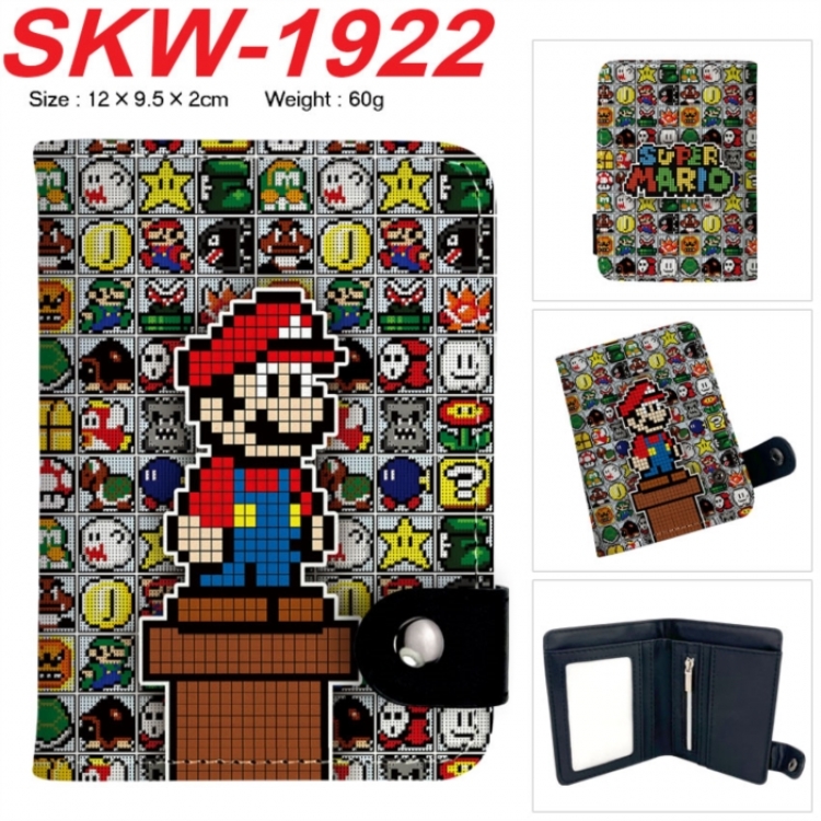 Super Mario Anime vertical button folding wallet 12X9.5X2CM 60g SKW-1922