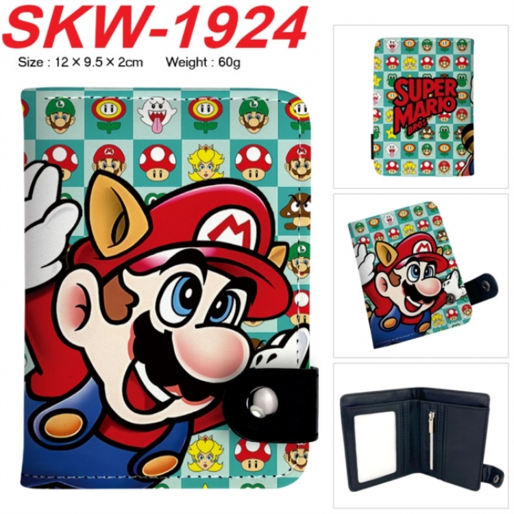 Super Mario Anime vertical button folding wallet 12X9.5X2CM 60g SKW-1924