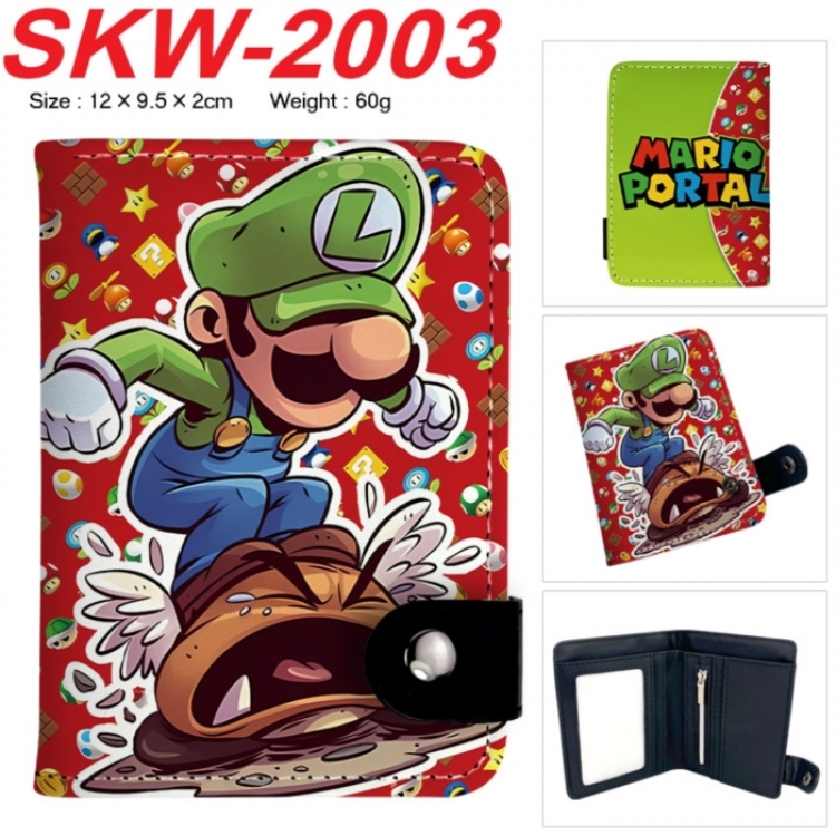 Super Mario Anime vertical button folding wallet 12X9.5X2CM 60g SKW-2003