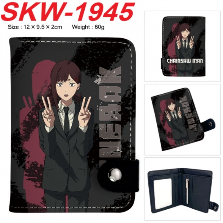Chainsaw man Anime vertical button folding wallet 12X9.5X2CM 60g