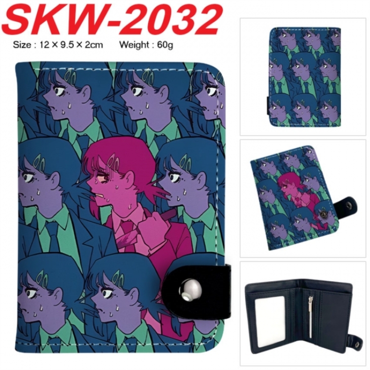 Chainsaw man Anime vertical button folding wallet 12X9.5X2CM 60g
