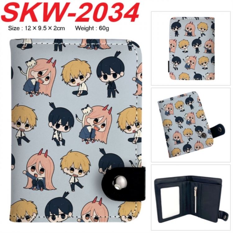 Chainsaw man Anime vertical button folding wallet 12X9.5X2CM 60g