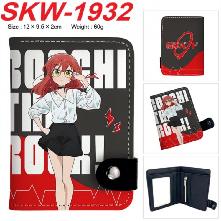 BOCCHI THE ROCK! Anime vertical button folding wallet 12X9.5X2CM 60g SKW-1932