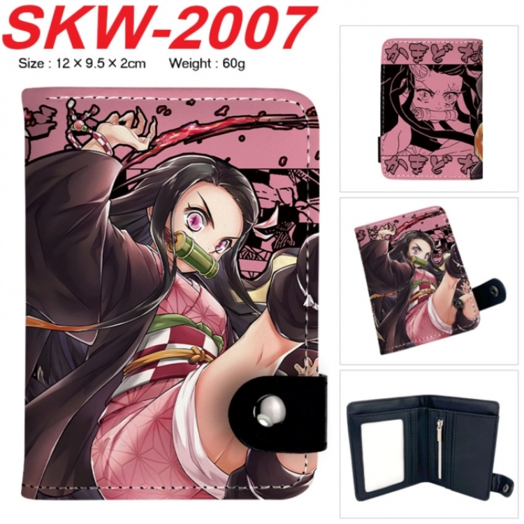 Demon Slayer Kimets Anime vertical button folding wallet 12X9.5X2CM 60g SKW-2007