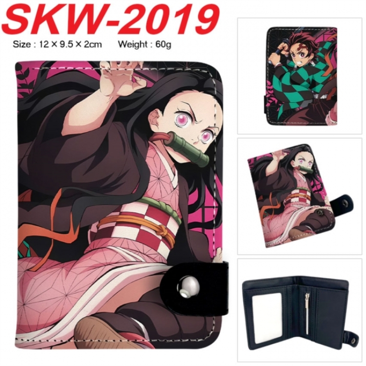 Demon Slayer Kimets Anime vertical button folding wallet 12X9.5X2CM 60g SKW-2019