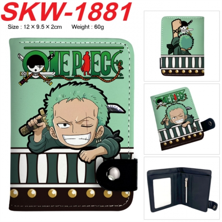 One Piece Anime vertical button folding wallet 12X9.5X2CM 60g