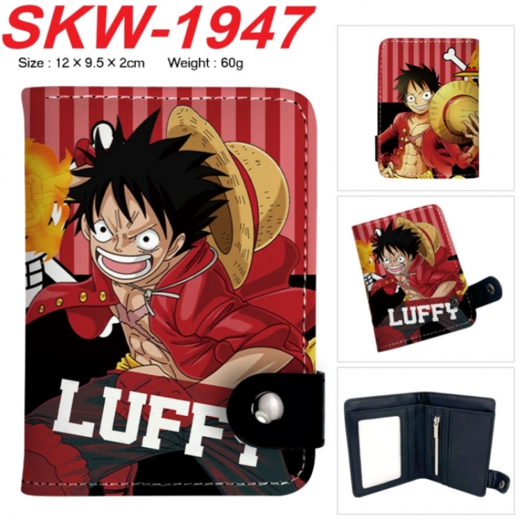 One Piece Anime vertical button folding wallet 12X9.5X2CM 60g