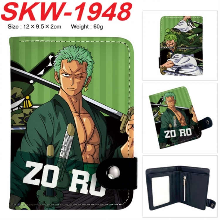 One Piece Anime vertical button folding wallet 12X9.5X2CM 60g