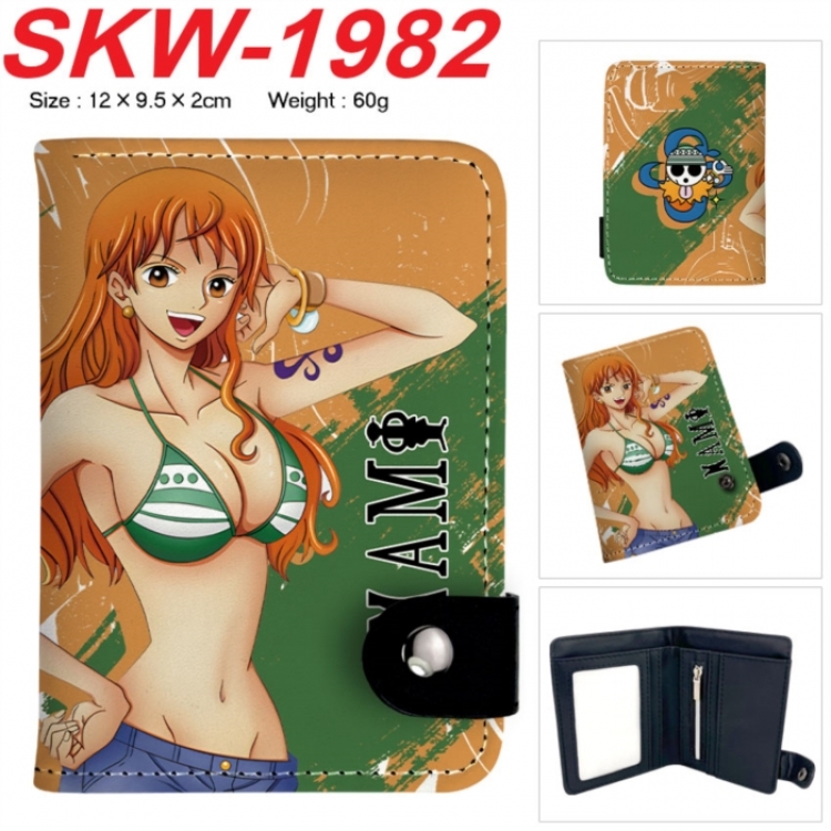 One Piece Anime vertical button folding wallet 12X9.5X2CM 60g