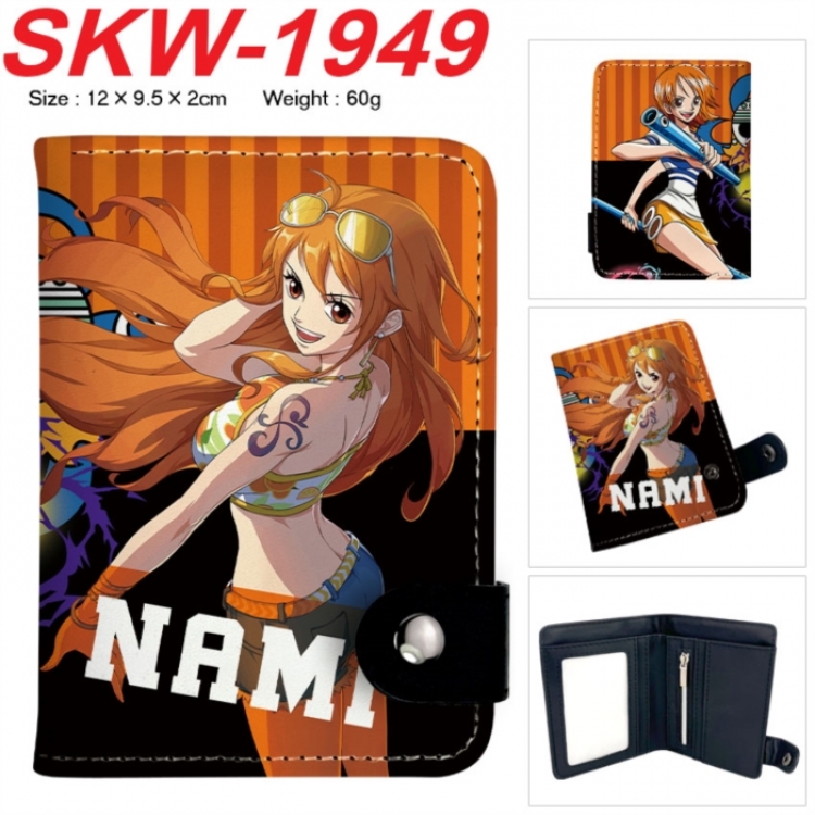 One Piece Anime vertical button folding wallet 12X9.5X2CM 60g