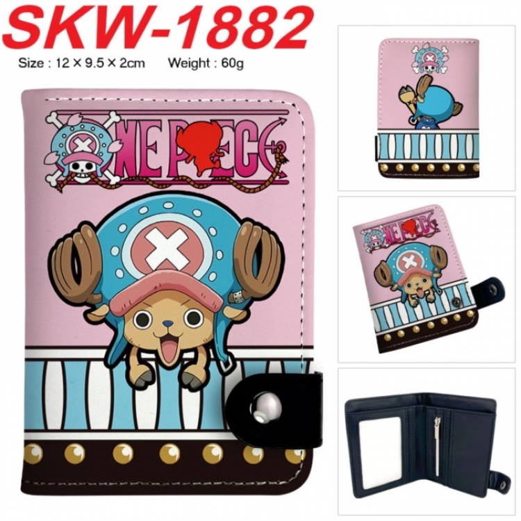 One Piece Anime vertical button folding wallet 12X9.5X2CM 60g