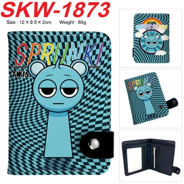 Sprunki Plush Anime vertical button folding wallet 12X9.5X2CM 60g SKW-1873