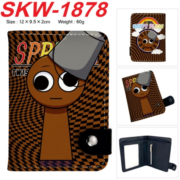 Sprunki Plush Anime vertical button folding wallet 12X9.5X2CM 60g SKW-1878