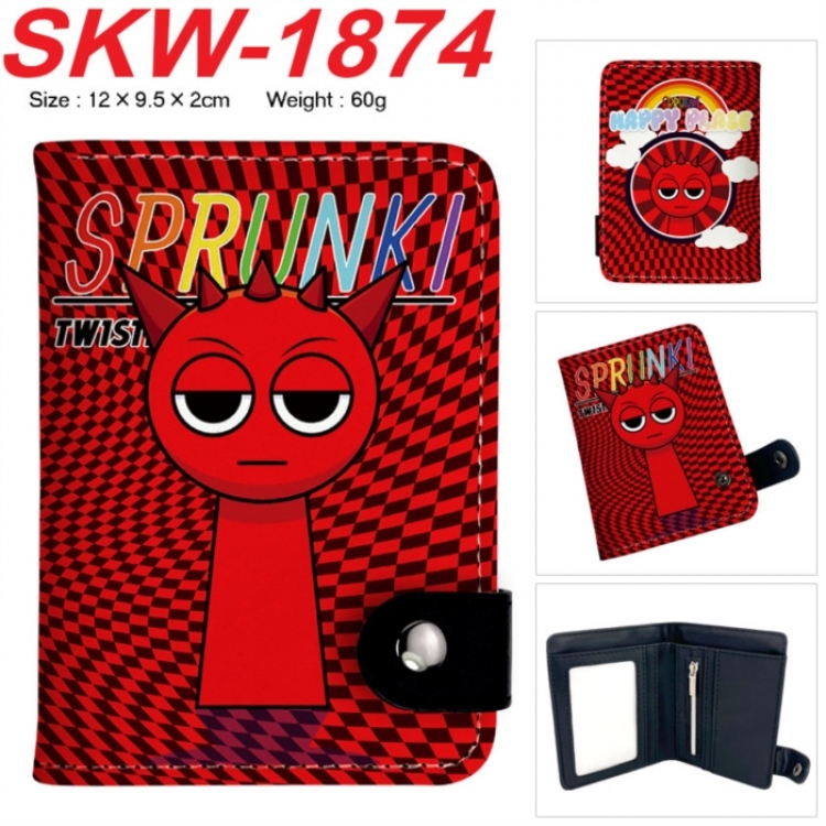 Sprunki Plush Anime vertical button folding wallet 12X9.5X2CM 60g SKW-1874