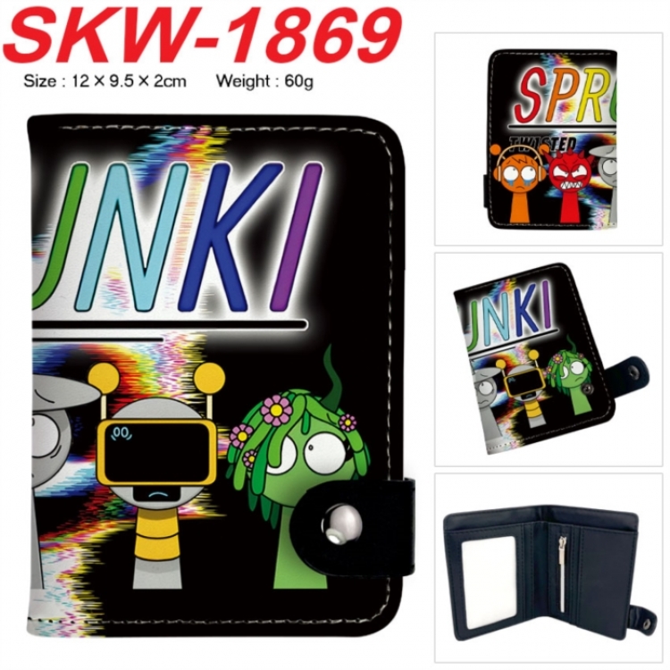 Sprunki Plush Anime vertical button folding wallet 12X9.5X2CM 60g SKW-1869