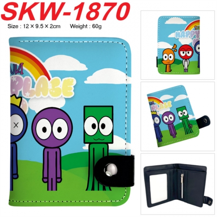 Sprunki Plush Anime vertical button folding wallet 12X9.5X2CM 60g SKW-1870